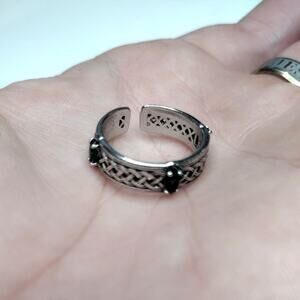 Celtic Emerald Ring Adjustable Silver Plated St Patrick's Christmas Irish Gift!